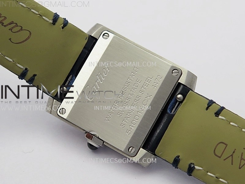 Tank Francaise Ladies 21.2mm SS 8848F 1:1 Best Edition Silver Dial on Black Leather Strap Ronda Quartz V2